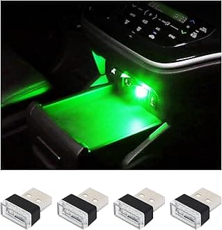 Augeny 4 Pack USB LED Atmosphere Lights for Car Interior USB Decorative Night Light Portable Atmosphere Lighting Kit Universal Vehicle Interior Accessories for Most