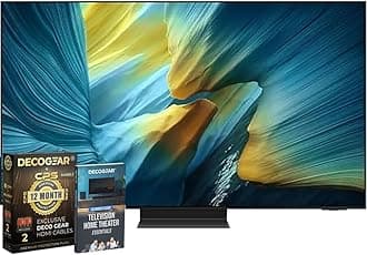 77 inch OLED 4K S95F Smart TV (2025) Vision AI, OLED HDR Pro, Glare-Free Bundle with CPS Exclusive 1-Year Protection & Deco Gear Complete Home Theater Beginner's Guidebook