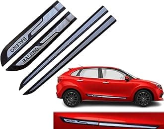 Generic CAR Craze Side Beading for BALENO Side MOULDINGS(Set of 4PCS.), Black, Large