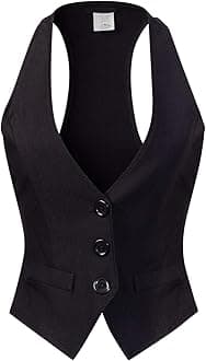 Women's Dressy Casual Versatile Racerback Vest Tuxedo Suit Waistcoat