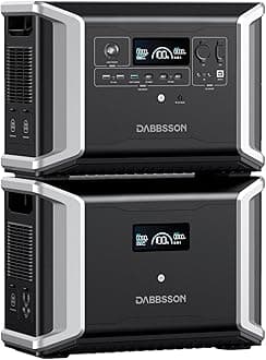 Dabbsson 5.33 kWh Expandable Power Station DBS2300 with DBS3000B Extra Battery, 5 X 2200W AC Outlets, 1800W Solar Input Solar Generator for Home Backup, Emergency, RV Outdoor Camping