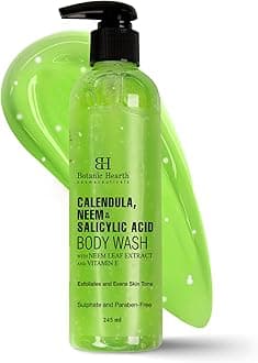 Calendula, Neem & Salicylic Acid Body Wash | Prevents Acne & Back Acne, Removes Dead Skin, Exfoliating Body Wash Shower Gel for Women & Men | Sulfate & Paraben Free | 245ml