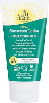 Baby Mineral Sunscreen Lotion SPF 40 | Non-Nano Zinc, Natural Water Resistant Sun Cream for Babies, Kids & Adults, 3-Ounce