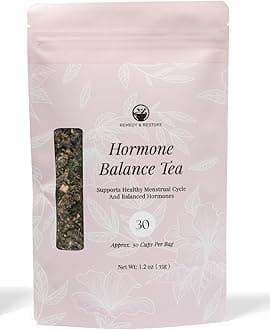 Remedy & Restore Herbal Tea for Hormone Balance - Natural Menstrual Cycle Support, Spearmint Flavor, Loose Leaves, 1 Count