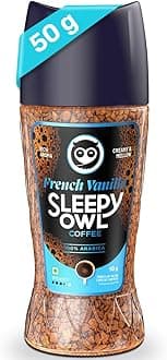 50gm French Vanilla Premium Instant Coffee | 100% Arabica | Makes 25 Cups | Sweet & Mellow Flavoured Coffee | Make Café Style Hot or Cold Coffee, Cappuccino, Espresso, Latte at Home