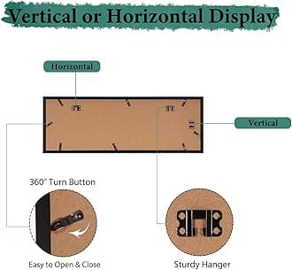 HORLIMER 4x6 Collage Picture Frame Set of 2, 5 Openings Multiple Frames Display 4 by 6 Photo with Mat for Wall Hanging