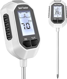 YAMRON 4-in-1 Soil Moisture Meter, Digital Plant Temperature/Soil Moisture Test & PH Meter/Sunlight Intensity, Backlight LCD Display for Gardening, Farming and Outdoor Plants