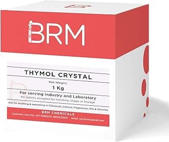 BRM Chemicals Thymol Crystal - 1 KG For Soap Making, Shampoo, Cosmetics, Serum Making, Beauty Formulations, Moisturizer, Lotion Making, Domestic Use & DIY Personal Care For Face, Hair, Skin & Body