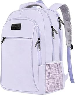 MATEIN Women Backpack, Lightweight Girls School Bag Water Resistant School Backpack 15.6 Inch Laptop Backpack with USB Port Laptop Compartment, Casual Daypack for College Outdoor Travel, Purple