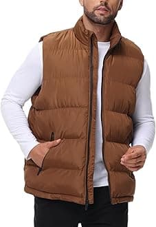 Men's Puffer Vest Winter Jacket Warm Puffy Vests Men Outdoor Sleeveless Lightweight Water-Resistant Vest M To 5XL