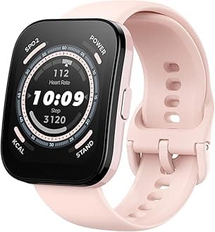 Bip 5 Smart Watch 46mm, GPS, Amazon Alexa Built-in, Bluetooth Calling, 10-Day Battery, Heart-Rate & VO2 Max, Sleep Health Monitoring, AI Fitness Tracker App, for Android & iPhone, Pastel Pink