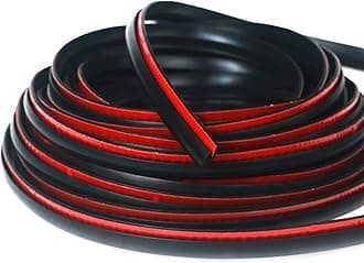 Fender Flare Rubber Seal, Fender Flare Edge Trim, Fender Flare Gasket, Fender Flares Trim for Car and Truck Wheel Wells, Bonds w/Automotive-Grade Adhesive Tape, Universal, T-Style, 60’ Length