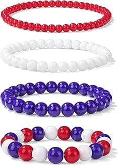 Vinswet 4pcs Beaded Bracelets for Women,Natural Healing Crystal Gemstones Bracelet,Anxiety Stress Relief Bracelet Handmade purple Jewelry Gifts for Women