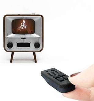 TinyCircuits TinyTV 2 - Portable Retro Television with Working Rotary knobs - Load Your own Videos Easily via USB onto Your own minature TV (Brown)
