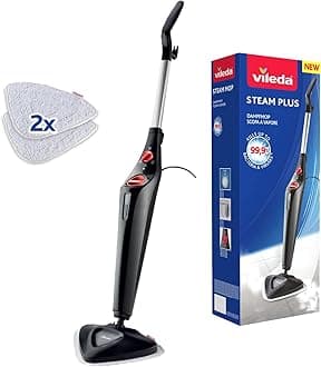 Steam PLUS | steam mop ; steam cleaner for a hygienic cleaning performance ; up to 99.9% bacteria and virus removal ; ideal for carpets and rugs ; for all floors ; no use of harsh chemicals