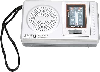 Portable Shortwave Radio, AM FM Battery Operated Transistor Radio with Bass Speaker, Clear Sound for Home Office Travel