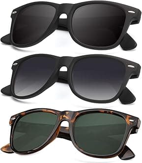 KALIYADI Polarized Sunglasses for Men and Women Matte Finish Sun glasses Color Mirror Lens UV Blocking (3 Pack)