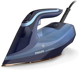 Philips Azur 8000 Series Steam Iron - 55 g/min Continuous Steam, 240 g Steam Boost, 3000 W, OptimalTEMP Technology, SteamGlide Elite, Light Blue (DST8020/26)