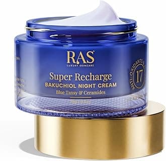 Ras Luxury Oils Super Recharge Night Cream with Bakuchiol (Natural Retinol) & Peptides| Anti-aging Formula | Hydrates & Strenghten Skin Barrier | Reduces Fine Lines & Wrinkles | Luxury Skincare