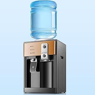 Housiwill Top Loading Water Cooler, 3 Temperature Settings, Gold, Metal, Countertop, 5 Gallon Capacity