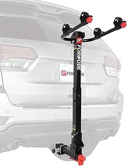 Forwode 2 Bike Hitch Mount Rack, Tiltable Foldable Bicycle Carrier Wobble Free Locking Hitch Quick Release 2-Inch Receiver Black (B-Standard pro Version, 2Bike)
