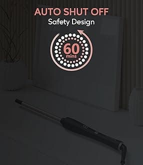 Terviiix Small Barrel Curling Iron Wand, 3/8 Inch Thin Curling Wand Iron for Short & Long Hair, Argan Oil and Keratin Infused Ceramic Curler with Digital Adjustable Temperature & Auto-Off, 9mm, Black