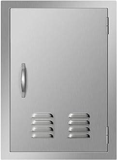 VEVOR BBQ Access Door 17W x 24H Inch Vertical Island Door with Vents Stainless Steel Single Access Door Flush Mount Outdoor Kitchen