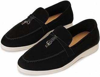 Slip-On Penny Loafers for Women, Suede Upper with Genuine Leather Lining Comfort Casual Dressy Walking Shoes
