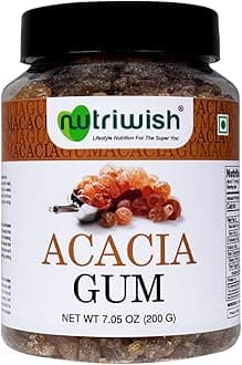 Nutriwish Acacia Gum 7 oz (200g) | 100% Natural Prebiotic Fiber | Gut Health Support | Vegan & Gluten-Free | Ideal for Smoothies, Baking & Beverages