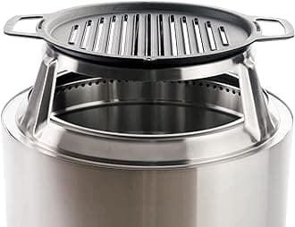 Yukon Grill Top and Hub | Cast Iron Cooktop with Stainless Steel Hub for 20,3 cm Elevation, Addition for Yukon Fire Pit, Weight: 9,8 kg, Diameter: 44,5 cm