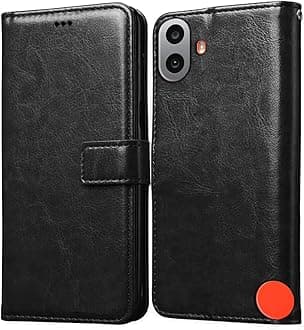 Flip Cover Back Case for CMF by Nothing Phone 1 5G | Premium Leather Finish | Inbuilt Pockets & Stand | Flip Cover Back Case for CMF by Nothing Phone 1 5G (Black)