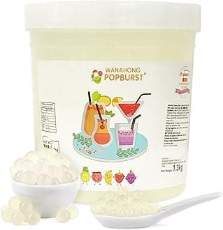 WaNaHong Popping Boba Pearl 1.3 KG Dessert Toppings, Prosecco and Cocktails (Lychee)