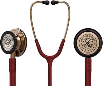 MDLS LIFE STRONG Classico lll Rose Gold Finished Dual Side Stethoscope For Doctors/Nurse Acoustic Stethoscope (Burgundy)