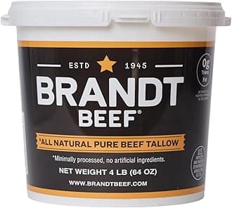 Brandt Beef Tallow - 64oz Tub - 100% Pure Beef Tallow for Cooking - All Natur...
