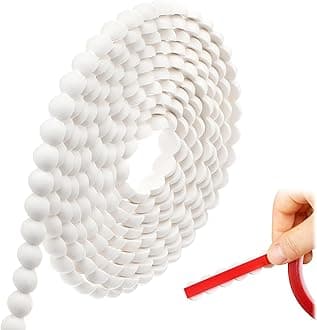 Leinuosen Flexible Molding Trim Peel and Stick for Walls 10ft Decorative Bead Pearl DIY Wall Trim for Bathroom Mirror Frame Border Backsplash Tile Ceiling Cabinet TV Wall Edge (White, 10ft /15 mm)