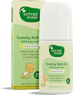 Tummy Roll On For Baby Colic Relief, Constipation and Indigestion With Hing & Saunf | 100% Ayurvedic - 40ml