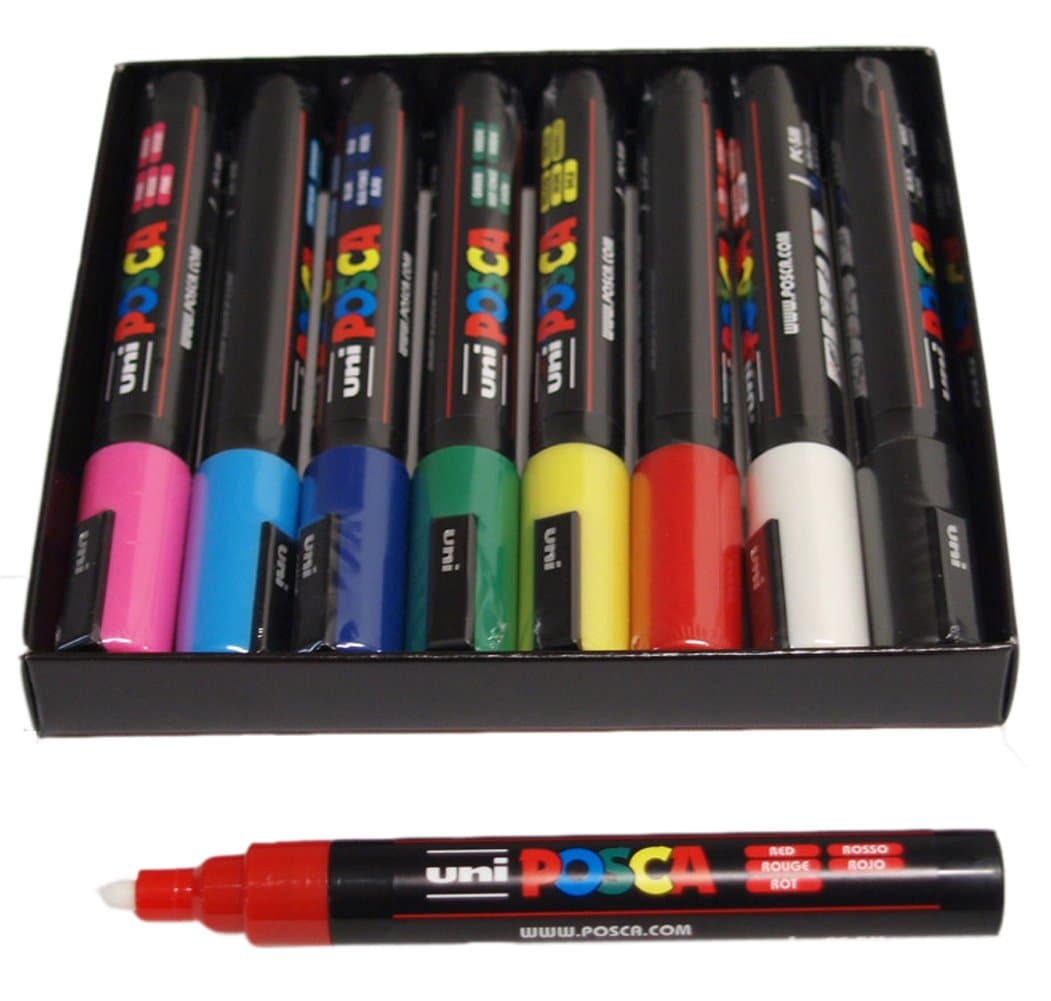 Posca PC 5M 8er Marker Set 1.8-2.5mm EXPC5M/8 Marker Pens Paint Design Art