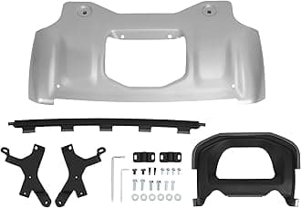 KUAFU Front Under Shield Skid Plate Kit Compatible with 2020-2025 Land Rover Defender 90 110 130 Splash Lower Bumper Protector Guard Aluminium+Plastic+Steel Powder Coated Silvery