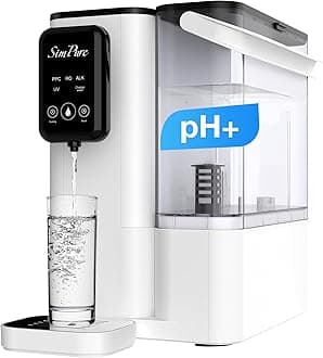 SimPure Y9A Countertop Reverse Osmosis Water Filter, Alkaline Remineralization 300 GPD 6 Stage Purification, RO Water Filtration System, Super Fast Filtering Portable Water Purifier