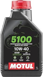5100 4T 10W-40 Motorcycle Oil - Technosynthese Semi-Synthetic with Ester - API SP JASO MA2 Wet Clutch Safe - Smooth Shifting Engine and Gearbox Protection for Street ATV UTV 1L