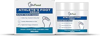 Dr Foot Athlete's Foot Cream | Soothing and Moisturizing | Foot Care for Dry and Cracked Feet | Tea Tree Oil, Menthol Oil, Coconut Oil - 100GM