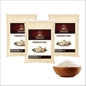 Mahalaxmi " Indrayani Rice - Premium Aromatic Rice, 3 Kg (1 Kg- Pack Of 3) | Naturally Fragrant, Ideal For Everyday Cooking | Product Of India"