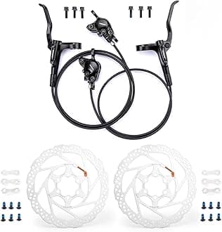ShimanoOEM MT200 Hydraulic Brakes, 2 Piston Left Front 800mm Right Rear 1500mm MTB Hydraulic Brakes, Dual Disc Brakes Fit 160mm / 180mm Rotors Hydraulic Disc Brakes