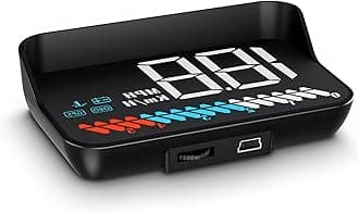 JYXindzkj wiiyii Car HUD Head Up Display M7, OBD/GPS Smart Gauge, Driving Speed, Engine RPM, Voltage, Water Temperature, Etc.., Works Great for All Cars