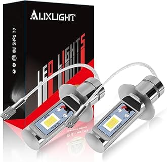 H3 LED Fog Light DRL Bulbs, 3000 Lumens Extremely Bright Bulbs Replacement for Cars, Trucks, 6000K Xenon White