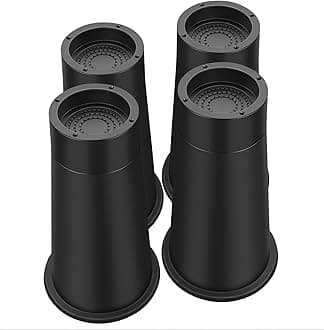 Bed Risers 10 Inch Heavy Duty, Elevation in Heights 8 or 9.8 Inch Round Furniture Risers for Bed Desk Table Sofa Couch, Bed Lifts Risers(4 Pack Black)
