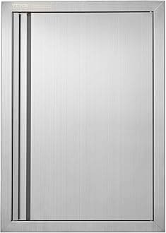 BBQ Access Door, 432x610 mm Single Outdoor Kitchen Door, Stainless Steel Flush Mount Door, Wall Vertical Door with Recessed Handle, for BBQ Island, Grilling Station, Outside Cabinet
