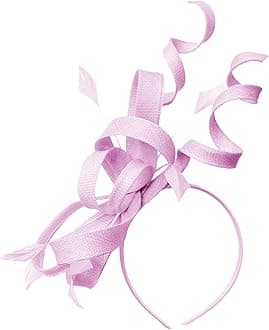 CapriliteSwirl Loop Sinamay Headband Fascinator For Women Wedding Ascot Races [Blush Pink]
