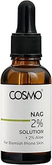 Cosmo Nag 2% + Aloe 2% Solution Face Serum 1.01 fl.oz - 30ml, Serum for Blemish Prone Skin, Reduces Post Acne Mark, Strengthens Skin Barrier, Lightweight & Non Greasy, All Skin Types, Use Day & Night