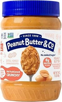 Peanut Butter & Co. Old Fashioned Crunchy Peanut Butter, Non-GMO, Gluten Free, Vegan, No Sugar Added, 16 Ounce (Pack of 1)